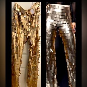 Beautiful brand new sequin pants , gold xl size fits large